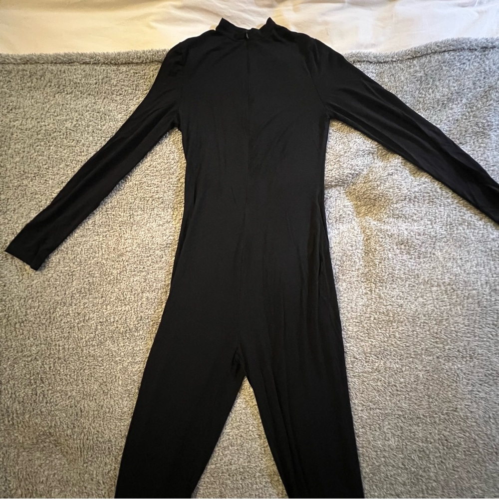 MakeMeChic Long Sleeve Zip Up Bodycon Jumpsuit - Picture 6 of 9